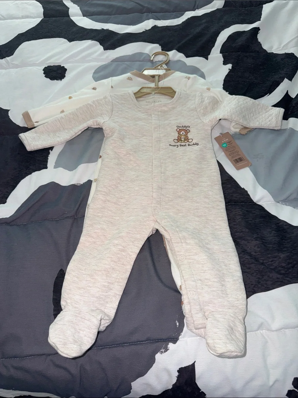chick pea Soft Pink Bear Footed One-Piece